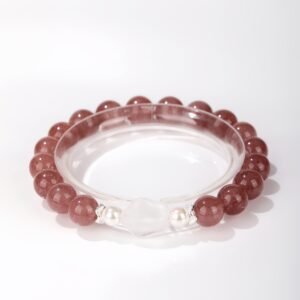 Star of My Heart｜Strawberry Quartz × Clear Quartz × Pearl Bracelet